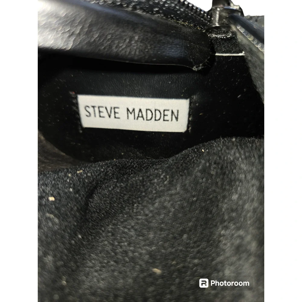 Steve Madden Rackey knee high Tall Black boots Size 8.5 - Picture 4 of 6